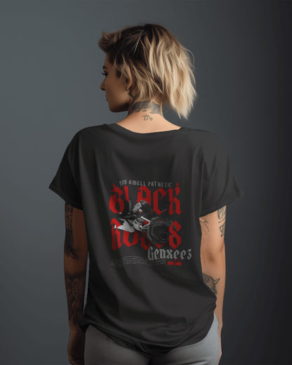 OVERSIZED T-SHIRT BLACK RED OVERSIZED T-SHIRT BACK PRINT